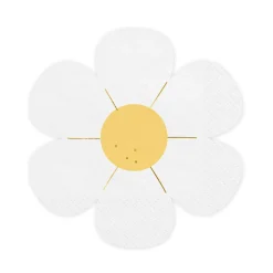 12 Stück Servietten Daisy Gänseblümchen weiß gelb 2lagig 32x33cm