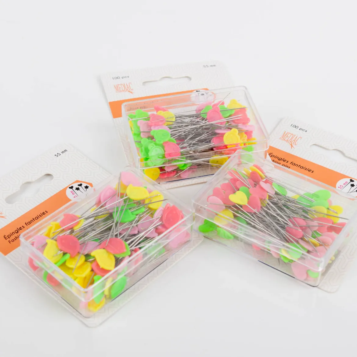 Stecknadel Bärchen bunt im 100er Pack