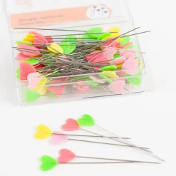 Stecknadel Herzchen bunt im 100er Pack