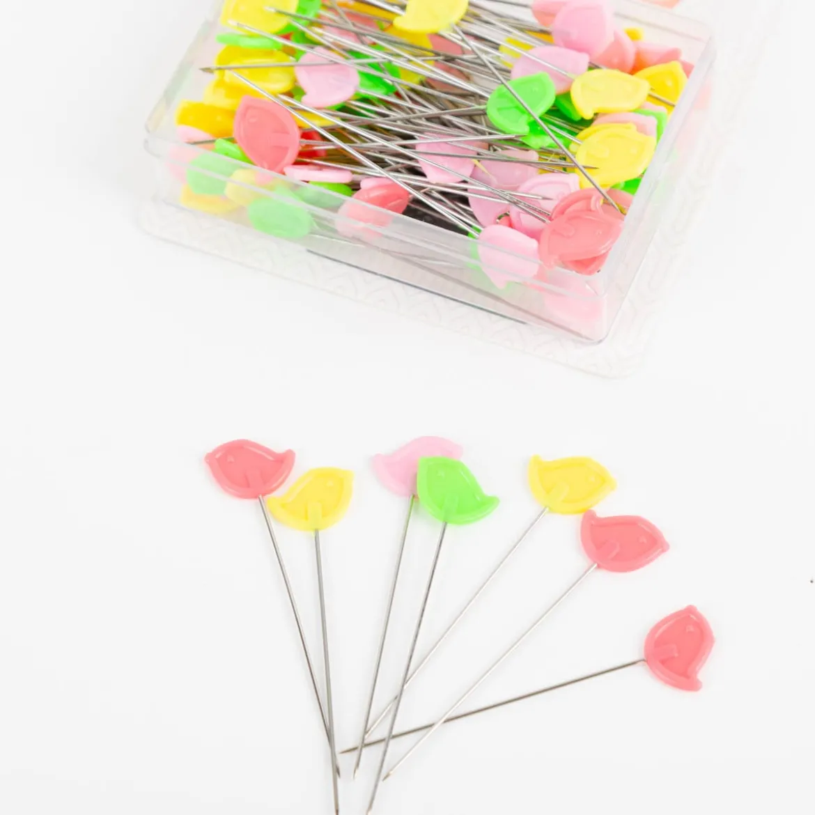 Stecknadel Vögelchen bunt im 100er Pack