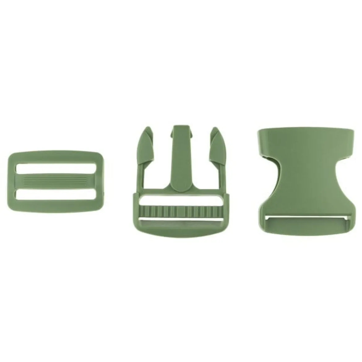 Steckverschluss Taschenverschluss Buckle Steckschnalle mit Dreisteg army-grün 38mm
