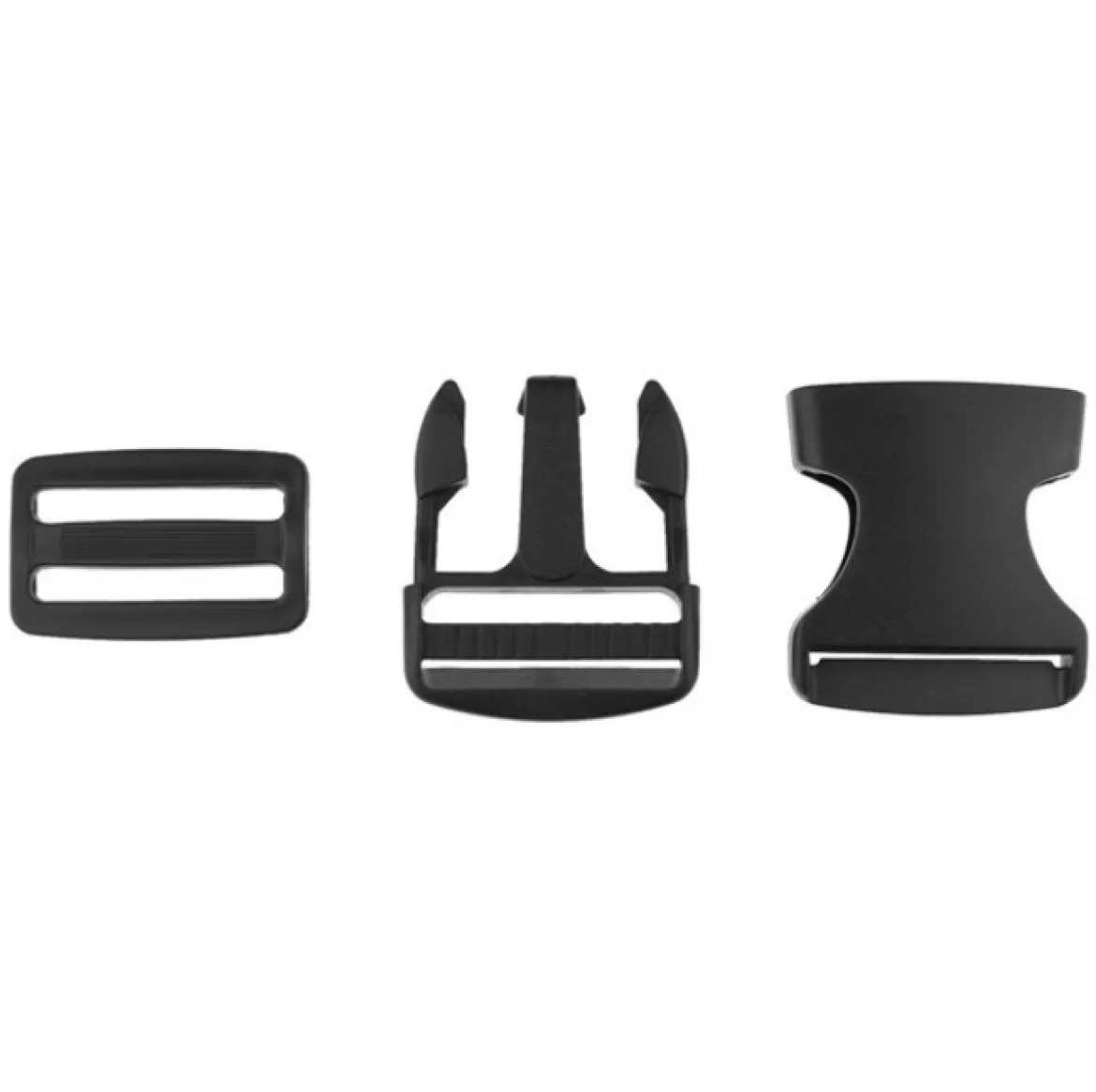 Steckverschluss Taschenverschluss Buckle Steckschnalle mit Dreisteg schwarz 38mm