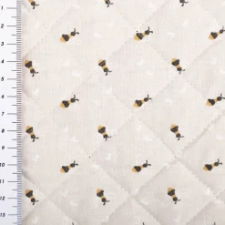 Steppstoff Baumwolle Wendestoff Erdbeeren Bienen beige 1,38m Breite