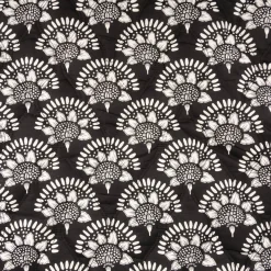 Steppstoff Baumwollstoff Voile Blumen Abstrakt schwarz weiß 1,35m Breite