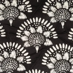Steppstoff Baumwollstoff Voile Blumen Abstrakt schwarz weiß 1,35m Breite