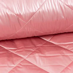 Steppstoff Bekleidungsstoff Stepped Shine Rauten rosa 1,40m Breite