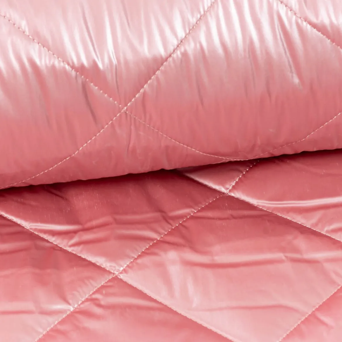 Steppstoff Bekleidungsstoff Stepped Shine Rauten rosa 1,40m Breite