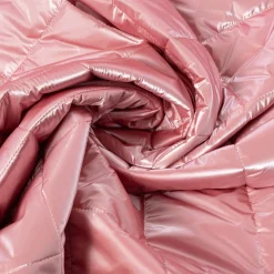 Steppstoff Bekleidungsstoff Stepped Shine Rauten rosa 1,40m Breite