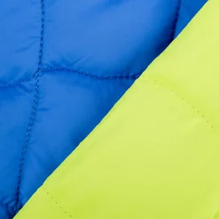 Steppstoff Jackenstoff Graphic Square blau neongrün 1,40m Breite