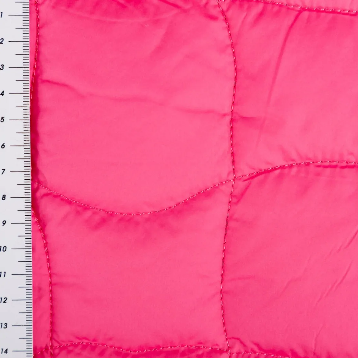 Steppstoff Jackenstoff Graphic Square pink neongrün 1,40m Breite