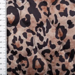 Steppstoff Jackenstoff Velvet Digital Animal Skin Leo braun 1,35m Breite