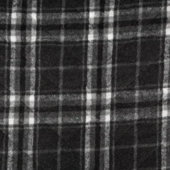 Steppstoff Jacquard Fleece Karos dunkelgrau schwarz145 cm breit