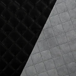 Steppstoff Metallic Schwarz Rautensteppung 140cm Breite
