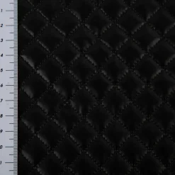 Steppstoff Metallic Schwarz Rautensteppung 140cm Breite