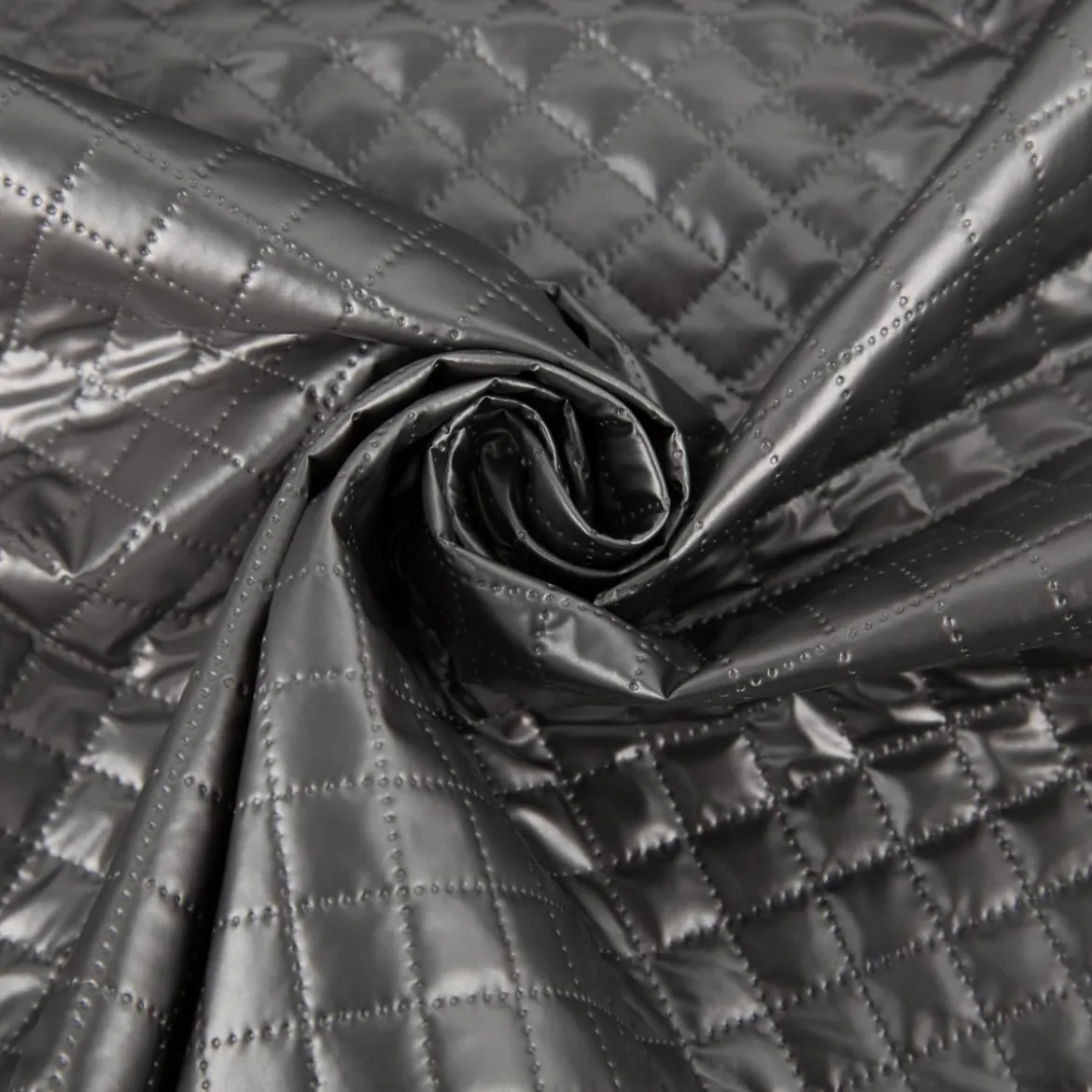 Steppstoff Metallic Silber Rautensteppung 140cm Breite