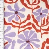 Steppstoff Musselin Stoff Blumen Retro natur rot lila 1,30m Breite