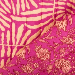 Steppstoff Musselin Stoff Wattierung Doubleface Abstrakt Floral fuchsia 1,30m Breite
