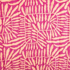 Steppstoff Musselin Stoff Wattierung Doubleface Abstrakt Floral fuchsia 1,30m Breite