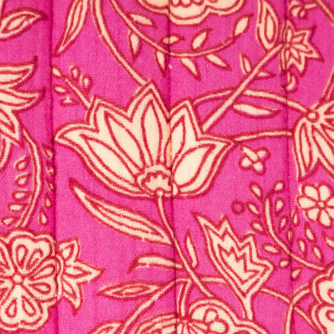 Steppstoff Musselin Stoff Wattierung Doubleface Abstrakt Floral fuchsia 1,30m Breite