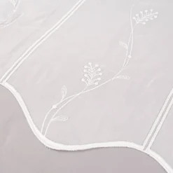 Stickerei-Panneaux Bistrogardine Scheibengardine transparent und nähfrei mit Stickerei Blütenranken ecru 45cm Höhe