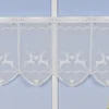 Stickerei-Panneaux Bistrogardine Scheibengardine transparent und nähfrei mit Hirschen und Herzen ecru 45cm Höhe
