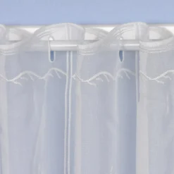 Stickerei-Panneaux Bistrogardine Scheibengardine transparent und nähfrei mit Hirschen und Herzen ecru 45cm Höhe