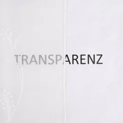 Stickerei-Panneaux Bistrogardine Scheibengardine transparent und nähfrei mit Stickerei Blütenranken ecru 120cm Höhe