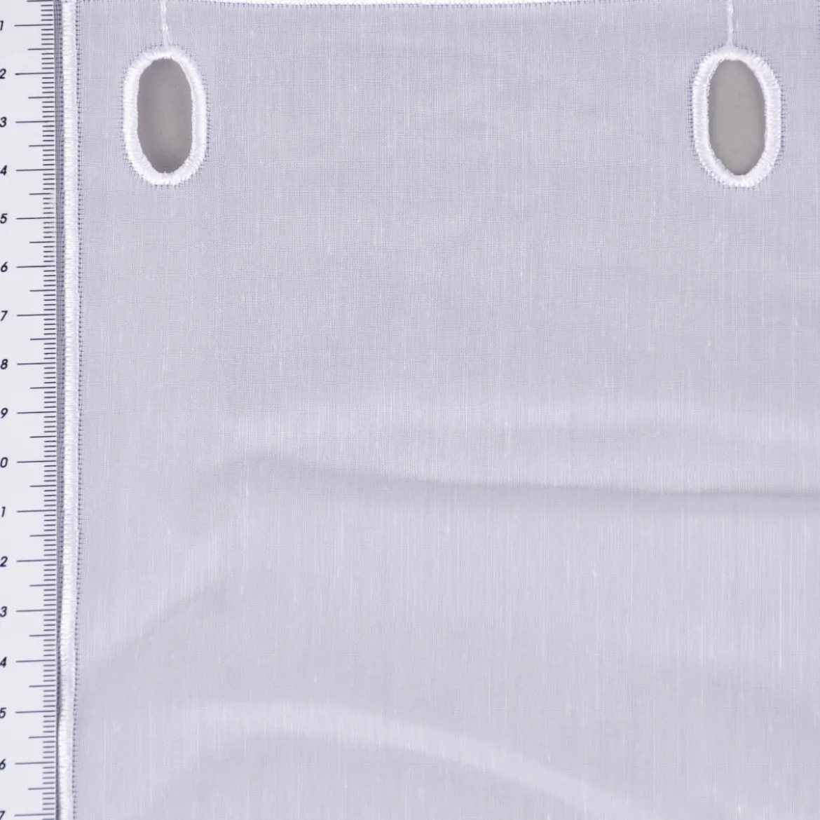 Stickerei-Panneaux Bistrogardine Batistoptik nähfrei mit Stickerei Kreise weiß türkis grün 45cm Höhe