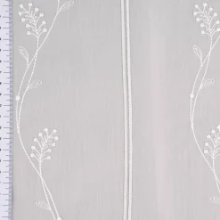 Stickerei-Panneaux Bistrogardine Scheibengardine transparent und nähfrei mit Stickerei Blütenranken ecru 60cm Höhe