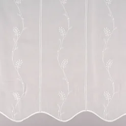 Stickerei-Panneaux Bistrogardine Scheibengardine transparent und nähfrei mit Stickerei Blütenranken ecru 60cm Höhe