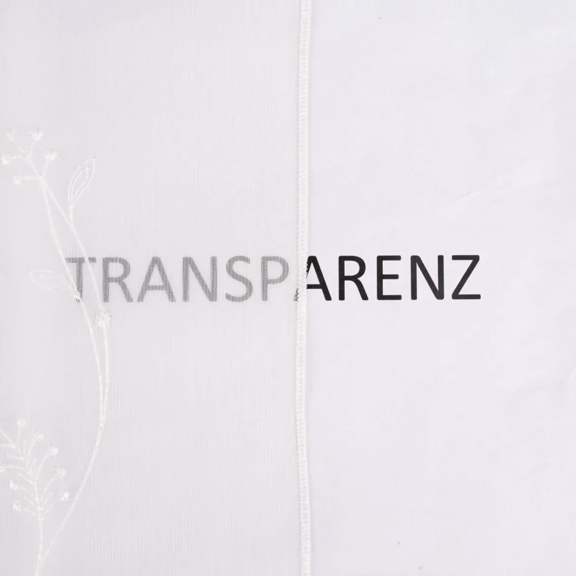 Stickerei-Panneaux Bistrogardine Scheibengardine transparent und nähfrei mit Stickerei Blütenranken ecru 60cm Höhe