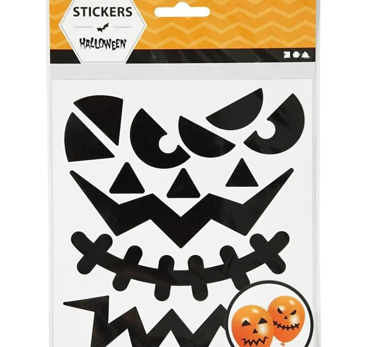 Sticker mit gruseligen Halloweengesichtern zum Aufkleben