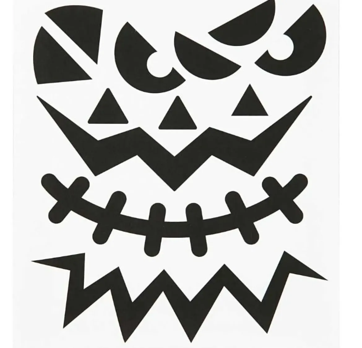 Sticker mit gruseligen Halloweengesichtern zum Aufkleben