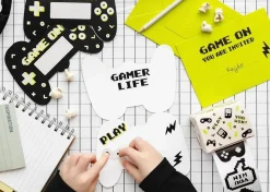 Sticker Set Gamer 36 Stück 18 Designs schwarz creme grün weiß versch. Größen