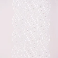 Stickpaneel Flächenvorhang Meterware mit Stickerei Flechtmuster weiß 60cm breit