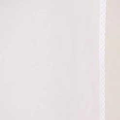 Stickpaneel Flächenvorhang Meterware mit Wellenrand-Stickerei weiß 60cm breit