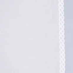 Stickpaneel Flächenvorhang Meterware mit Wellenrand-Stickerei weiß 60cm breit