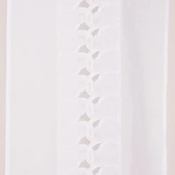 Stickpaneel Flächenvorhang Meterware mit Stickerei Schnörkel Wellenrand weiß 60cm breit