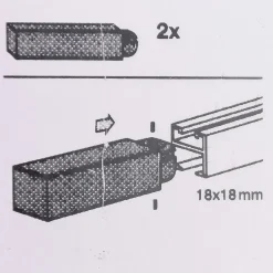 2 Stk Endstück end für eckige Profilstange 18x18mm Edelstahloptik