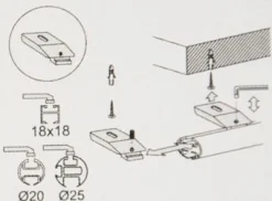 2 Stk Mini-Deckenträger für Profilrohre und Innenlaufstangen