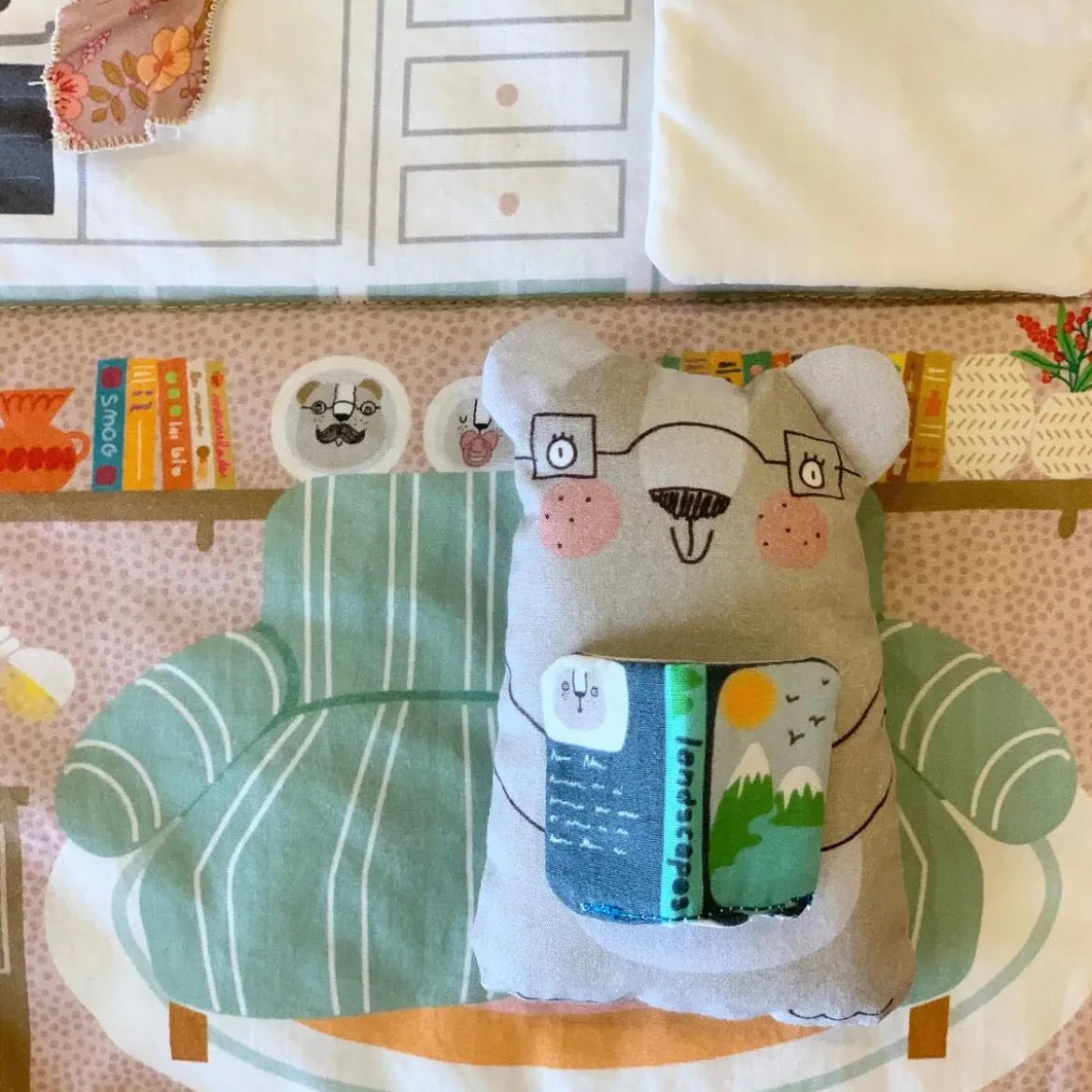 Stoffpanel Babú's House Puppenhaus Tasche Nähpanel bunt zum Selbernähen