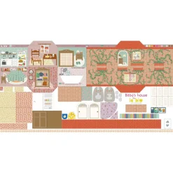 Stoffpanel Babú's House Puppenhaus Tasche Nähpanel bunt zum Selbernähen