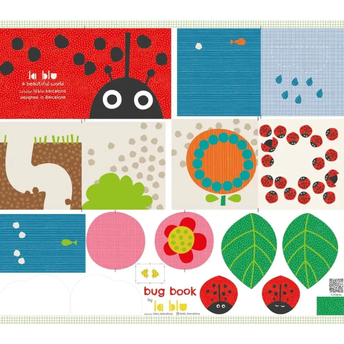 Stoffpanel The Bug Book Stoffbuch Marienkäfer Quiet Book zum Selbernähen