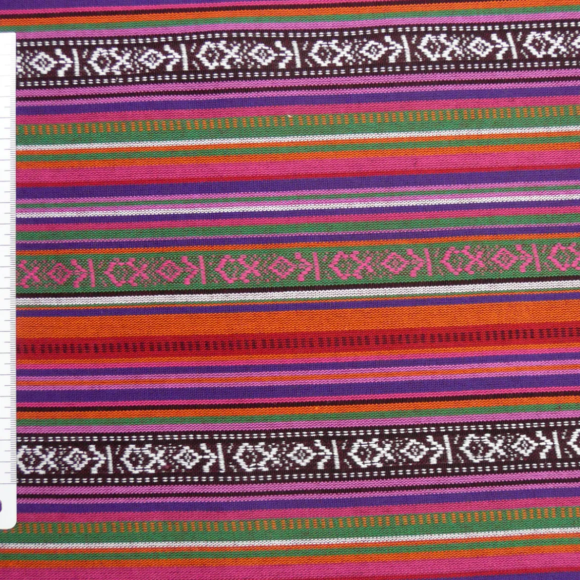 Stoff Polyester Streifen MEXICO rot pink grün blau 1,5m Breite