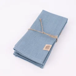 Stoffservietten Erik aus 100% Leinen 4 Stück 44x44cm blau