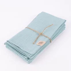 Stoffservietten Erik aus 100% Leinen 4 Stück 44x44cm eisblau