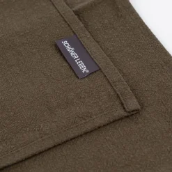 Stoffservietten 4er Set Leinen mit Baumwollanteil khaki 40x40cm von SCHÖNER LEBEN.