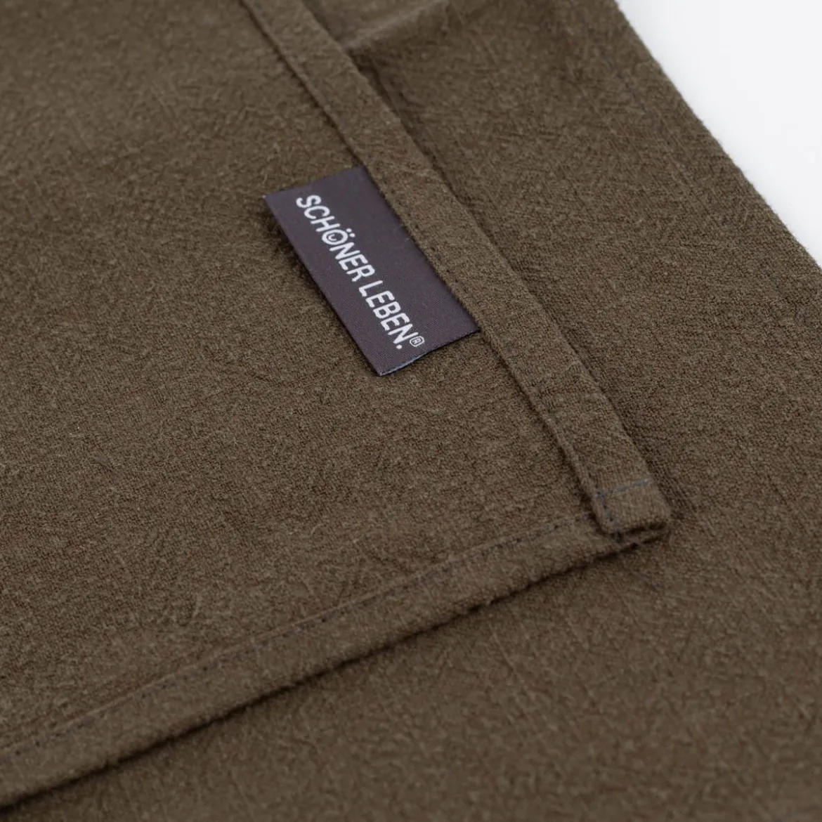 Stoffservietten 4er Set Leinen mit Baumwollanteil khaki 40x40cm von SCHÖNER LEBEN.