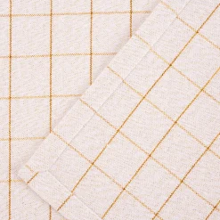 Stoffservietten Tyra Karo aus 100% Baumwolle 4 Stück 40x40cm cremeweiß goldfarbig