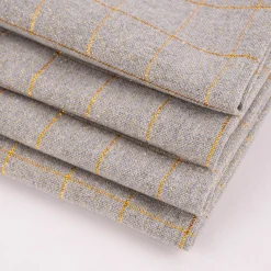 Stoffservietten Tyra Karo aus 100% Baumwolle 4 Stück 40x40cm grau goldfarbig